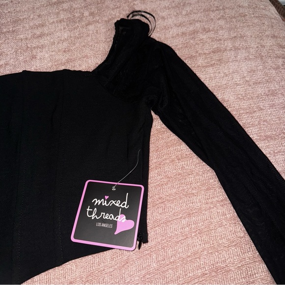 Mixed Threads Black Corset Crop Top Sz Large - Picture 6 of 10
